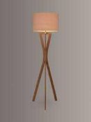 RRP £150 Boxed John Lewis And Partners Hourglass Wooden Floor Lamp (85436) (Appraisals Available