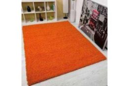 RRP £90 160X230Cm Oxford Shaggy Floor Rug In Orange (Appraisals Are Available On Request) (