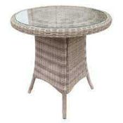 RRP £110 Unboxed Garden Rattan Circular Table (Appraisals Available On Request) (Pictures For
