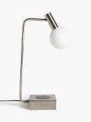 RRP £75 Boxed John Lewis And Partners Spencer Wireless Charging Task Lamp In Brushed Brass Finish (