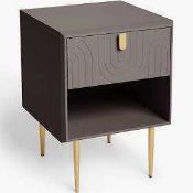 RRP £200 Boxed John Lewis And Partners Harvard Dark Grey Bed Side Table (833949) (Appraisals