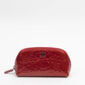 RRP £430 Chanel Camellia Cosmetic Pouch In Red Grade A AAR8520 (Bags Are Not On Site, Please Email