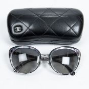 RRP £235 Chanel Patterned Rim Sunglasses In Grey SC0300373 Grade A AAR8211 (Bags Are Not On Site,