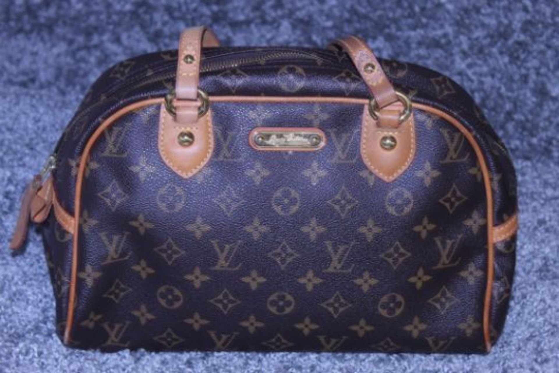 RRP £1,650 Louis Vuitton Montorgueil Handbag, Brown Monogram Coated Canvas, 30x20x13cm, Condition