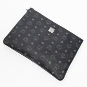 RRP £215 MCM Large Wristlet Zip Pouch Black Grade AA AAQ6322 (Bags Are Not On Site, Please Email For