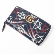 RRP £470 Gucci Marmont Zip Around Wallet Navy Blue/White/Red Grade AB AAO4299 (Bags Are Not On Site,
