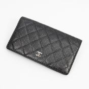 RRP £540 Chanel Perforated Long Wallet In Black Grade A AAR8514 (Bags Are Not On Site, Please
