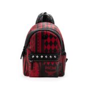 RRP £935 MCM Stark Baroque Front Studded Backpack Red/Black Grade AA AAR0538 (Bags Are Not On