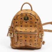 RRP £610 MCM Mini Stark Side Studded Backpack Cognac Grade AA AAQ3276 (Bags Are Not On Site,