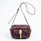 RRP £380 Blue Label Small Crossbody Camerra Bag Shoulder Bag In Beige/Purple AAR7899 (Bags Are Not