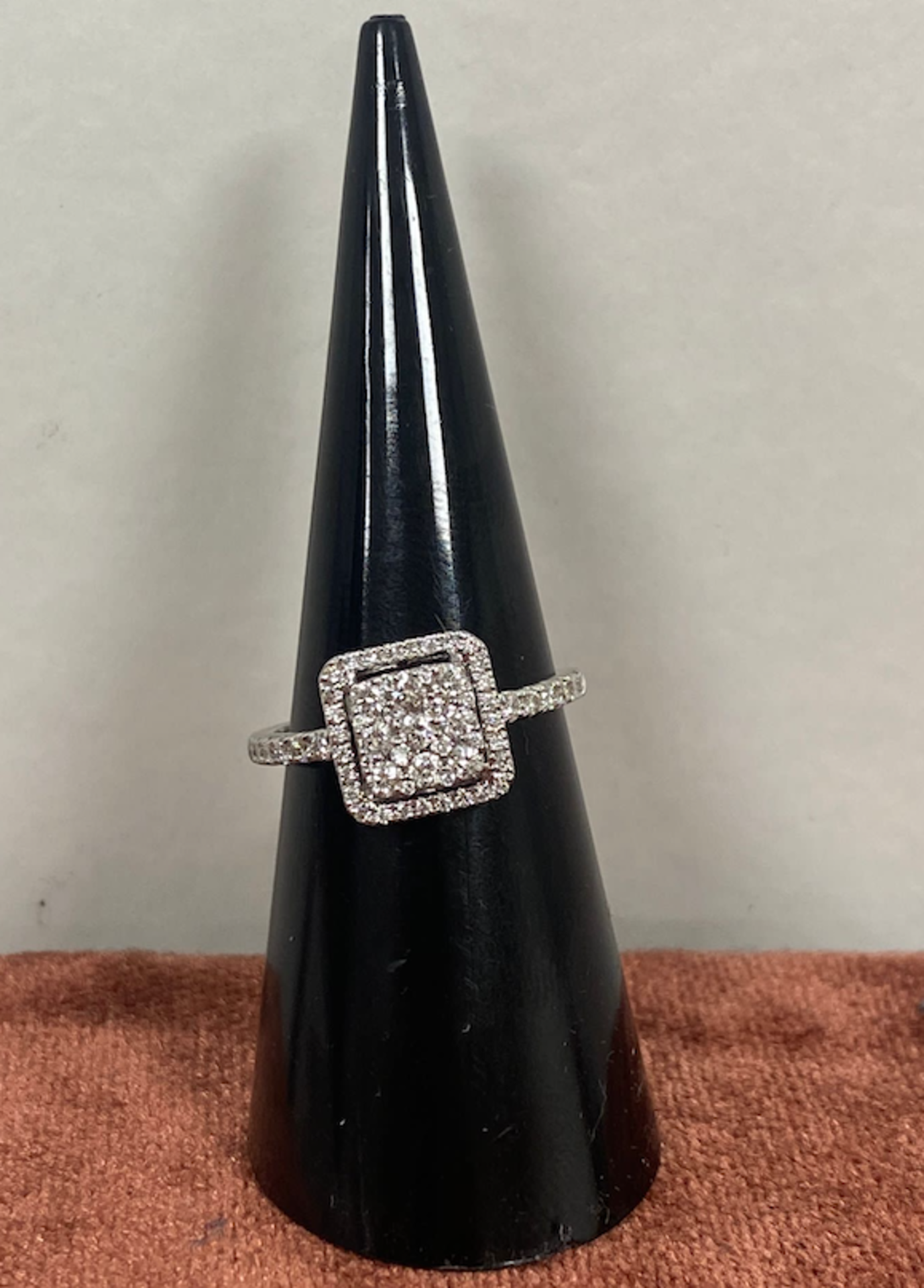 RRP £2250 Diamond Square Cluster Ring 0.55ct Diamonds. 2.73g of 18k White Gold (Appraisals Available - Image 2 of 2
