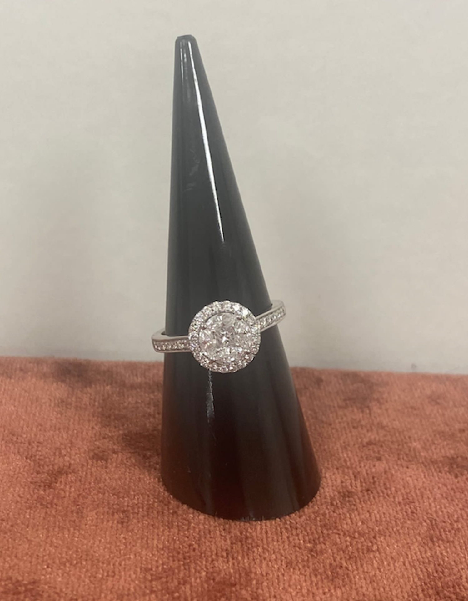 RRP £4000 Diamond Round Halo Cluster Ring/Pendant .80ct Diamonds. 4.35 of 18k White Gold (Appraisals