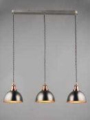 (Jb) RRP £175 Lot To Contain 1 Boxed John Lewis And Partners 3 Light Diner Pendant Light (967808)