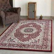 RRP £135 200X280Cm Cleckheat Hand Woven Cream And Red Floor Rug (Appraisals Available On Request) (