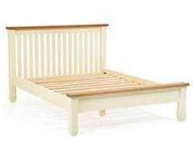 RRP £340 Boxed 135X190Cm Tauton Cream And Oak Double Bedstead (117219) (Appraisals Available On