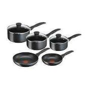 RRP £130 Lot To Contain 5 Kitchen Items Including 3 Tefal Sauce Pans And 2 Tefal Frying Pans