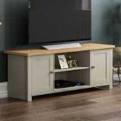 RRP £120 Lot To Contain 1 Boxed Grey Wood Lowboard Designer Tv Stand
