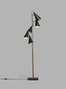RRP £120 Lot To Contain 1 Unboxed John Lewis Conic 5 Light Brass And Black Finish Floor Lamp