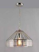 RRP £150 Boxed John Lewis And Partners Lexie Clear Glass Shade Polished Chrome Finish Pendant