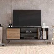 (Jb) RRP £150 Lot To Contain 1 Boxed Umaima Tv Stand For Tvs Upto 60 Inches In Walnut