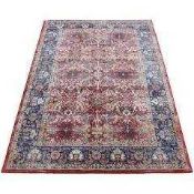 RRP £190 Large Rectangular Cassipeia Flat Weave Red And Blue Floor Rug (Appraisals Available On