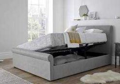 RRP £500 Boxed 150Cm Saville Ottoman Fabric Upholstered Charcoal Bedstead (117219) (Appraisals