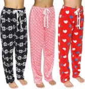 (Jb) RRP £120 Lot To Contain 12 Brand New Unpackaged Alfaz Women's Pajama Bottoms In Assorted Sizes
