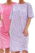 (Jb) RRP £360 Lot To Contain 36 Brand New Unpackaged Alfaz Women's Pajama Night Dresses In Assorted