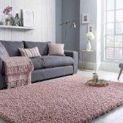 RRP £200 120X230Cm Cozee Home Soft Shaggy Pink Floor Rug (Appraisals Available On Request) (Pictures
