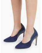 RRP £150 Lot To Contain 2 Boxed Pairs Of Sargossa Size Uk 4 Decision Navy Suede Ladies Heeled