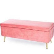 RRP £140 Boxed Alison Cork Velvet Storage Ottoman Foot Stool (Appraisals Available On Request) (