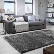 RRP £200 120X230Cm Cozee Home Soft Shaggy Charcoal Floor Rug (Appraisals Available On Request) (