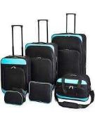 RRP £90 Boxed 3 Piece Case To Case Soft Shell 2 Wheel Trolley Luggage Suitcase Set (116746) (