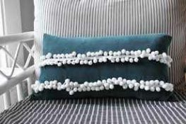 RRP £140 Lot To Contain 2 Anthropologie Blue Green Designer Scatter Cushions (Nti) (Appraisals