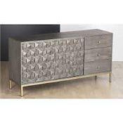 RRP £400 Boxed Elyse Sahara 2 Door Grey Wash Sideboard (117119) (Appraisals Available On Request) (