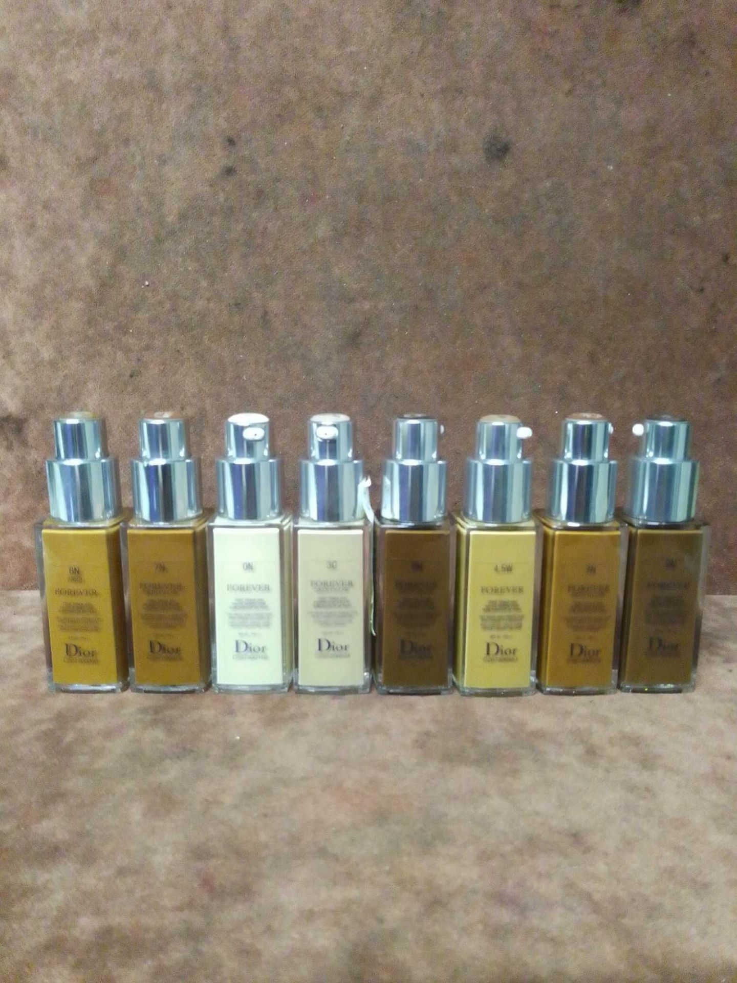 RRP £200 Lot To Contain X8 Christian Dior 20Ml Forever Skin Glow Testers Assorted Shades