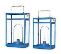 RRP £90 Boxed Set Of 2 Amanda Holden Bundleberry Deep Blue Lanterns (Appraisals Available On