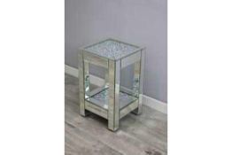 RRP £130 Boxed Julien Macdonald Crushed Crystal Side Table (Appraisals Available On Request) (