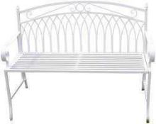 RRP £180 Boxed Alison Cork Metal Garden Bench (Appraisals Available On Request) (Pictures For