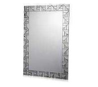RRP £130 Boxed Julien Macdonald Silver Frame Decorative Wall Hanging Mirror (Appraisals Available On