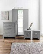RRP £400 Boxed Dakota 4 Piece Bedroom Furniture Set To Include Wardrobe And Chest Of Drawers (