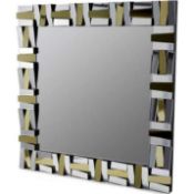 RRP £130 Boxed Julien Macdonald Silver Frame Decorative Wall Hanging Mirror (Appraisals Available On