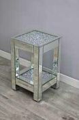 RRP £130 Boxed Julien Macdonald Crushed Crystal Side Table (Appraisals Available On Request) (