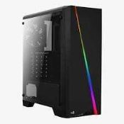 RRP £135 Lot To Contain 1 Aero Cool Quartz Eclipse Addressable Rgb Mid Tower With Tempered Glass Pan