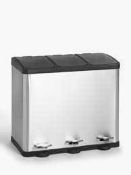 RRP £120 To Contain 1 Boxed John Lewis 60Ltr Triple Storage Bin With Lids