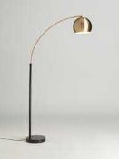 RRP £150 Boxed John Lewis And Partners Hector Antique Brass Floor Standing Lamp