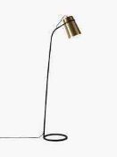 RRP £150 Lot To Contain 1 Boxed John Lewis Keegan Floor Standing Lamp In A Satin Brass Finish