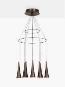 RRP £345 Lot To Contain 1 Boxed John Lewis Wyatt 9 Light Led Ceiling Pendant In Bronze Finish
