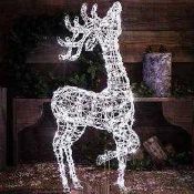 RRP £100 Boxed John Lewis And Partners 1M White Dear With Timer And Iced White Led Lights (