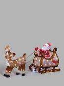 RRP £100 Boxed John Lewis And Partners Indoor And Outdoor White Ice Acrylic Led Lit Santa And